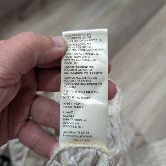 Free People Size‎ Small Jane Printed Crop Top Tee, Long Sleeve In Oatmeal - Picture 7 of 8